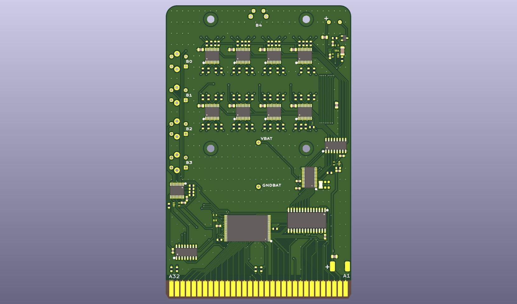 Clocktridge PCB render front